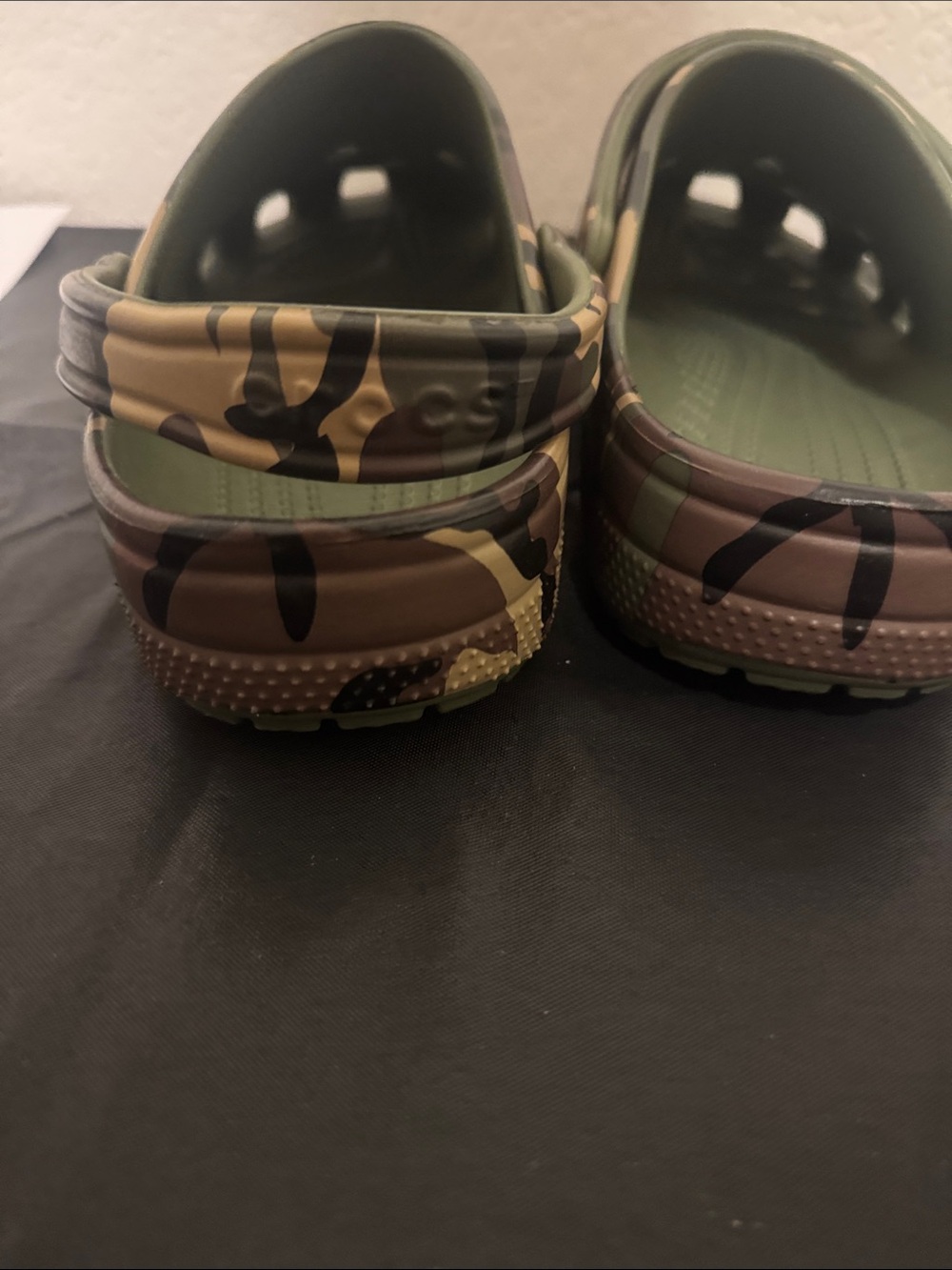 CROCS Camo Slip-On Clogs in Green and Brown - Picture 3 of 5